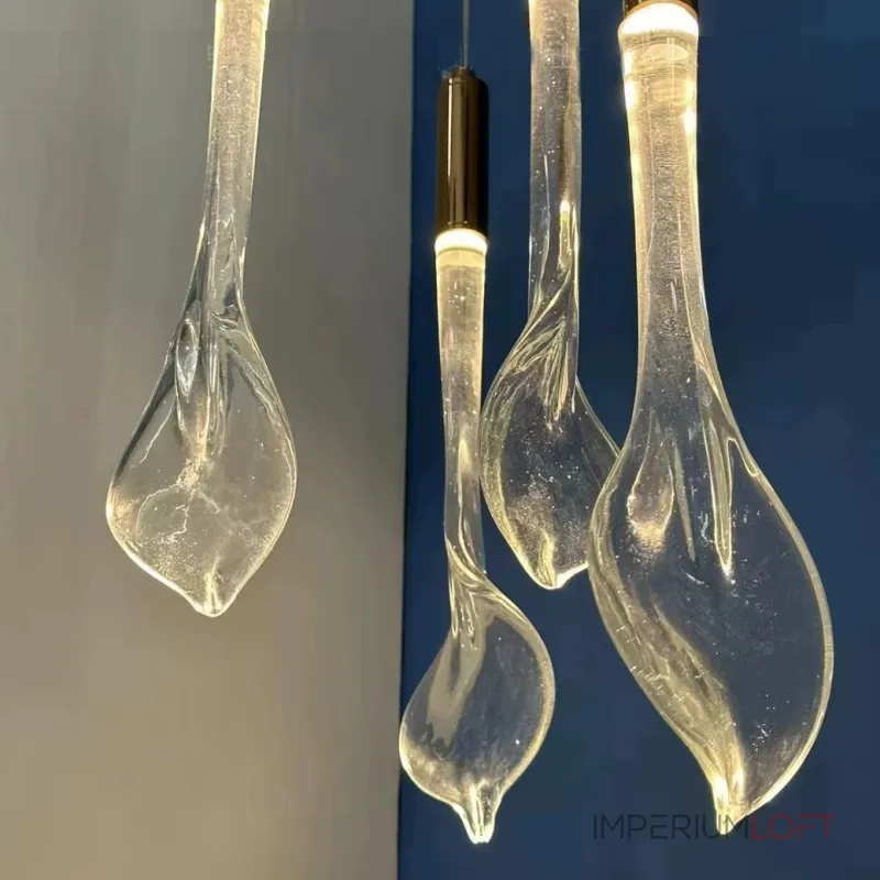 Потолочная люстра Crystal Flow со стеклянными подвесами от Vinsa