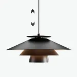 Подвесной светильник EON Black с лифтом с комбинированным плафоном от Vinsa