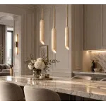 Подвесной светильник STRATA Beige с мраморным цилиндрическим плафоном от Vinsa
