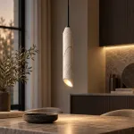 Подвесной светильник STRATA White с мраморным цилиндрическим плафоном от Vinsa