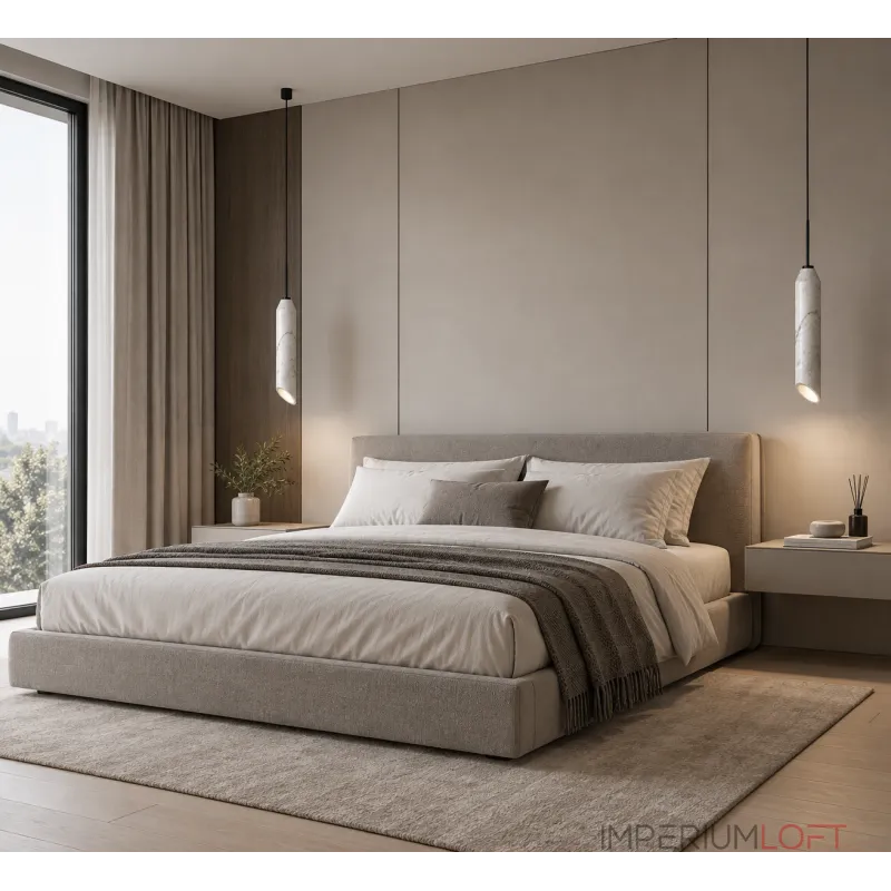 Подвесной светильник STRATA White с мраморным цилиндрическим плафоном от Vinsa