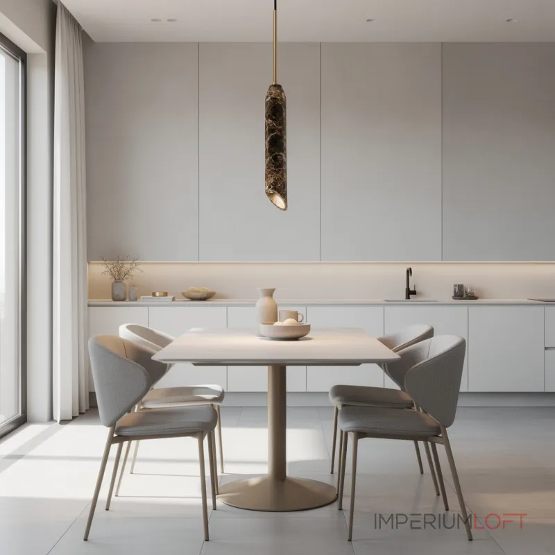 Подвесной светильник STRATA Brown с мраморным цилиндрическим плафоном от Vinsa