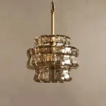 Подвесной светильник KARIOKA Grey+Bronze с изогнутыми подвесами из фактурного стекла от Vinsa