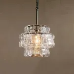 Подвесной светильник KARIOKA Transparent+Black с изогнутыми подвесами из фактурного стекла от Vinsa