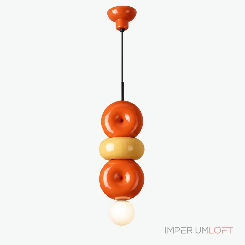Подвесной светильник BUBBI Orange+Yellow с ярким плафоном из стекла и керамики от Vinsa Подвесной светильник BUBBI Orange+Yellow с ярким плафоном из стекла и керамики от Vinsa