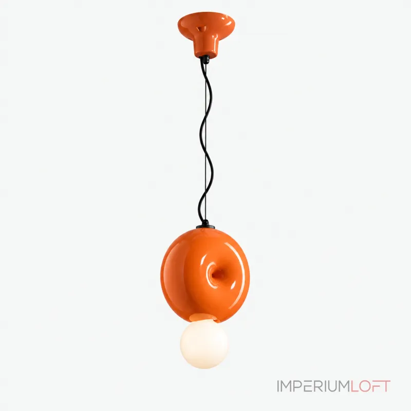 Подвесной светильник BUBBI Orange с ярким плафоном из стекла и керамики от Vinsa Подвесной светильник BUBBI Orange с ярким плафоном из стекла и керамики от Vinsa