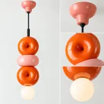 Подвесной светильник BUBBI Orange+Pink с ярким плафоном из стекла и керамики от Vinsa