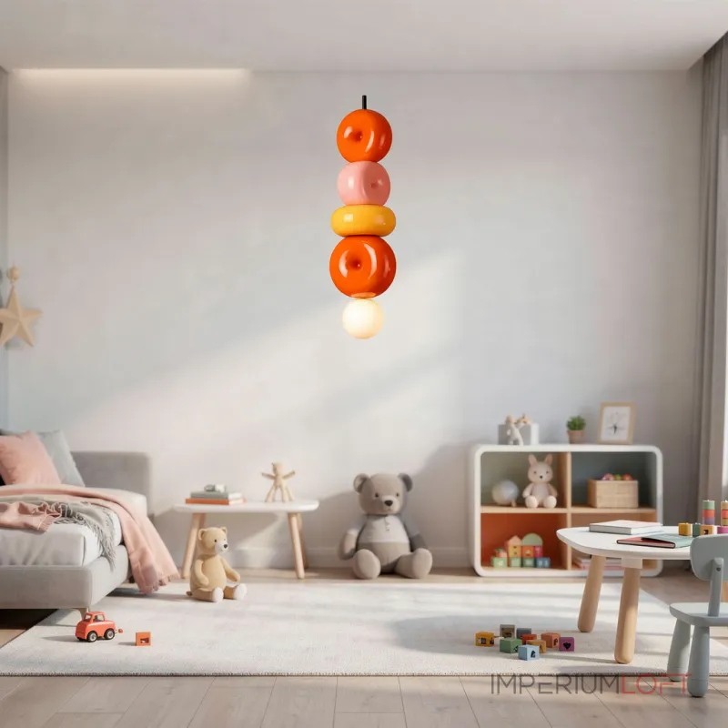 Подвесной светильник BUBBI Orange+Pink+Yellow с ярким плафоном из стекла и керамики от Vinsa