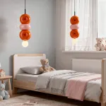 Подвесной светильник BUBBI Orange+Pink с ярким плафоном из стекла и керамики от Vinsa
