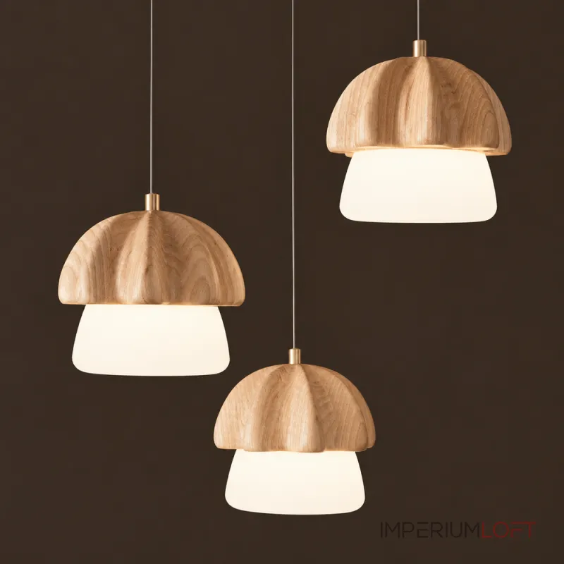 Подвесной светильник Mello Light Brown P3 Round с деревянным плафоном от Vinsa Подвесной светильник Mello Light Brown P3 Round с деревянным плафоном от Vinsa