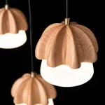 Подвесной светильник Mello Light Brown P3 Round с деревянным плафоном от Vinsa