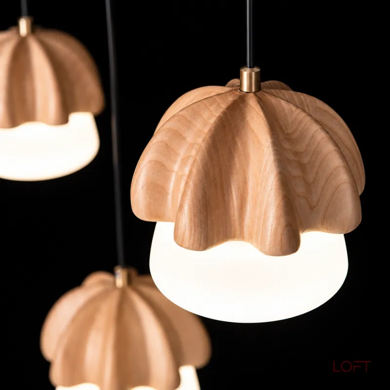 Подвесной светильник Mello Light Brown P3 Round с деревянным плафоном от Vinsa Подвесной светильник Mello Light Brown P3 Round с деревянным плафоном от Vinsa