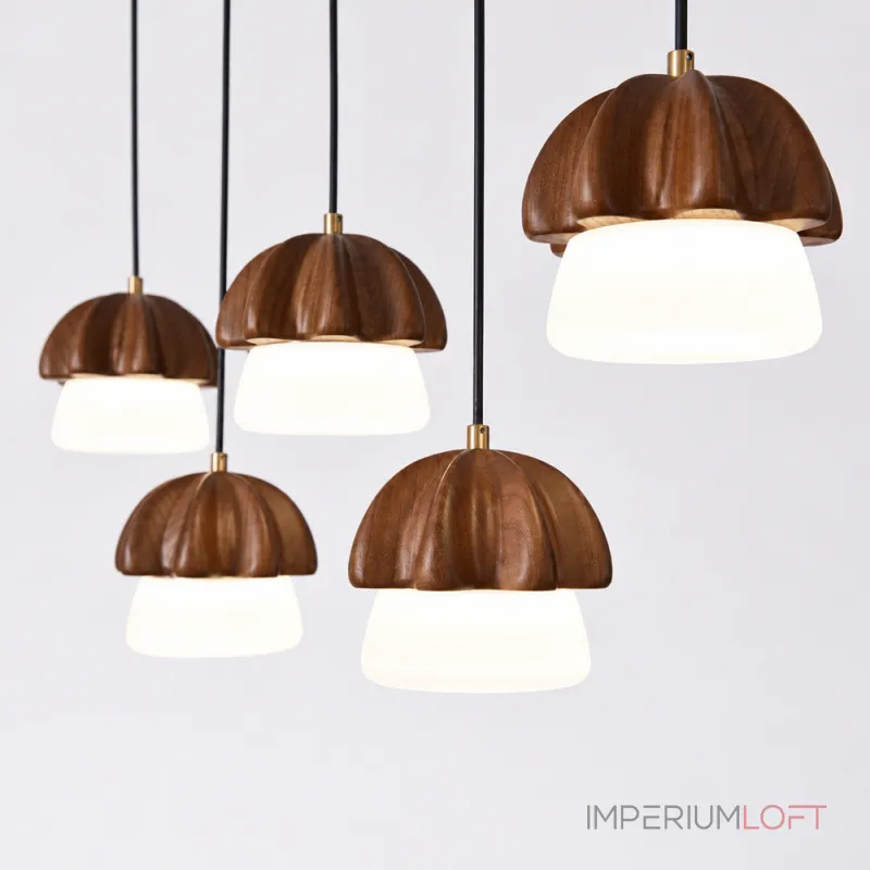 Подвесной светильник Mello Dark Brown P5 Line с деревянным плафоном от Vinsa