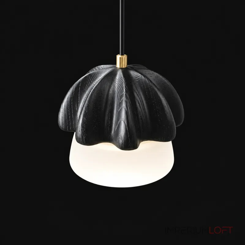 Подвесной светильник Mello Black с деревянным плафоном от Vinsa