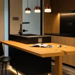 Подвесной светильник Mello Dark Brown P3 Line с деревянным плафоном от Vinsa