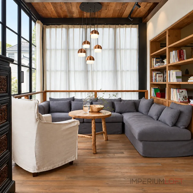 Подвесной светильник Light Dark Brown P5 Round с деревянным плафоном от Vinsa