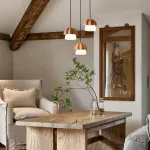 Подвесной светильник Mello Light Brown P3 Round с деревянным плафоном от Vinsa