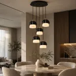 Подвесной светильник Light Black P5 Round с деревянным плафоном от Vinsa