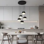 Подвесной светильник Light Black P5 Round с деревянным плафоном от Vinsa
