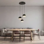 Подвесной светильник Mello Black P3 Round с деревянным плафоном от Vinsa