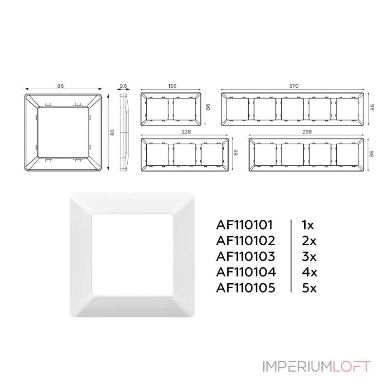 Рамка ALFA Line (Белый глянец) 2-ая AF110102 от ImperiumLoft Рамка ALFA Line (Белый глянец) 2-ая AF110102 от ImperiumLoft