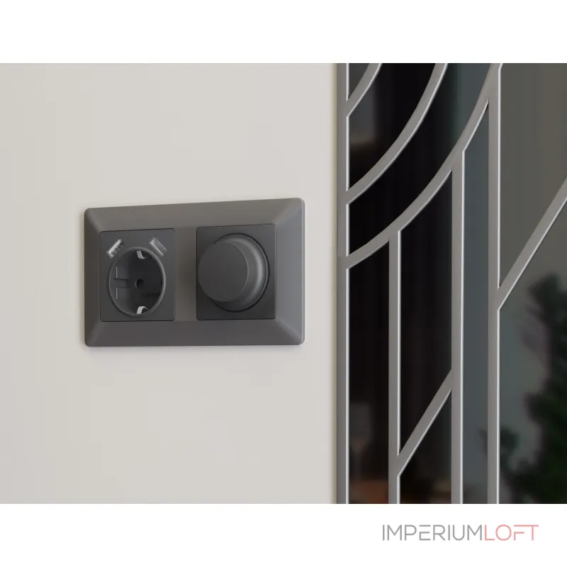 Рамка ALFA Line (Антрацит серый) 2-ая AF110652 от ImperiumLoft Рамка ALFA Line (Антрацит серый) 2-ая AF110652 от ImperiumLoft