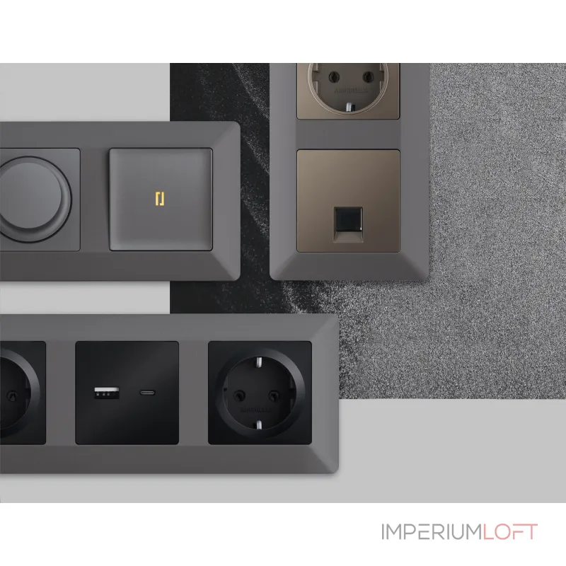 Рамка ALFA Line (Антрацит серый) 2-ая AF110652 от ImperiumLoft Рамка ALFA Line (Антрацит серый) 2-ая AF110652 от ImperiumLoft