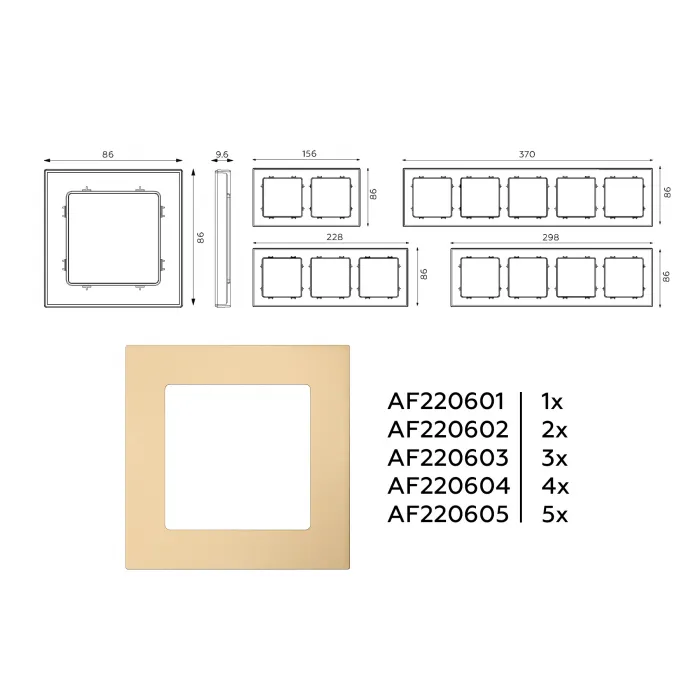 Рамка ALFA Techno (Шампань) 3-ая AF220603 от ImperiumLoft
