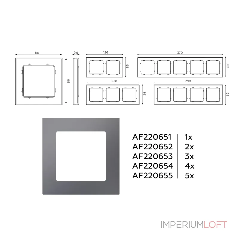 Рамка ALFA Techno (Антрацит серый) 5-ая AF220655 от ImperiumLoft Рамка ALFA Techno (Антрацит серый) 5-ая AF220655 от ImperiumLoft