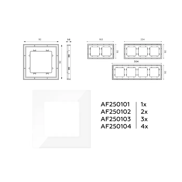 Рамка ALFA Qubi (Белый глянец) 1-ая AF250101 от ImperiumLoft