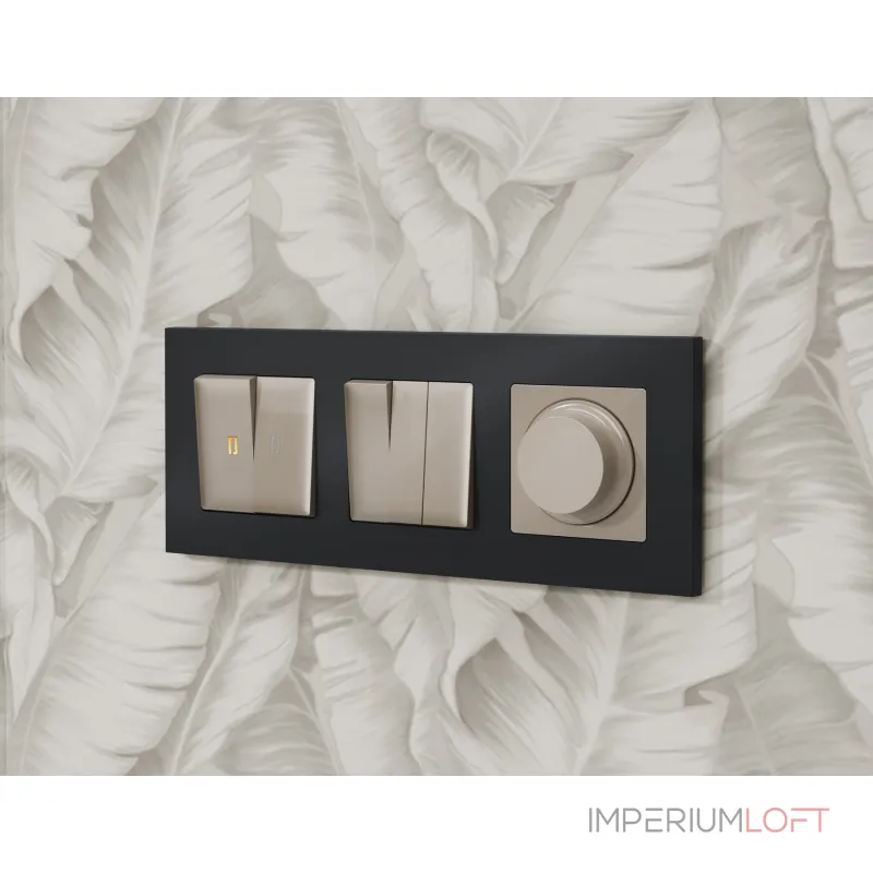 Рамка ALFA Qubi (Графит Мягкое касание) 1-ая AF250801 от ImperiumLoft