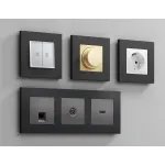 Рамка ALFA Qubi (Графит Мягкое касание) 1-ая AF250801 от ImperiumLoft