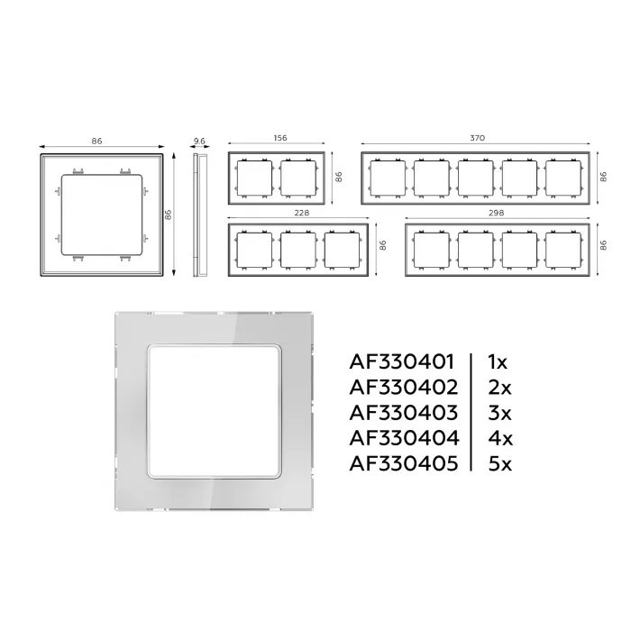 Рамка ALFA Platos (Серебро Стекло органическое) 4-ая AF330404 от ImperiumLoft