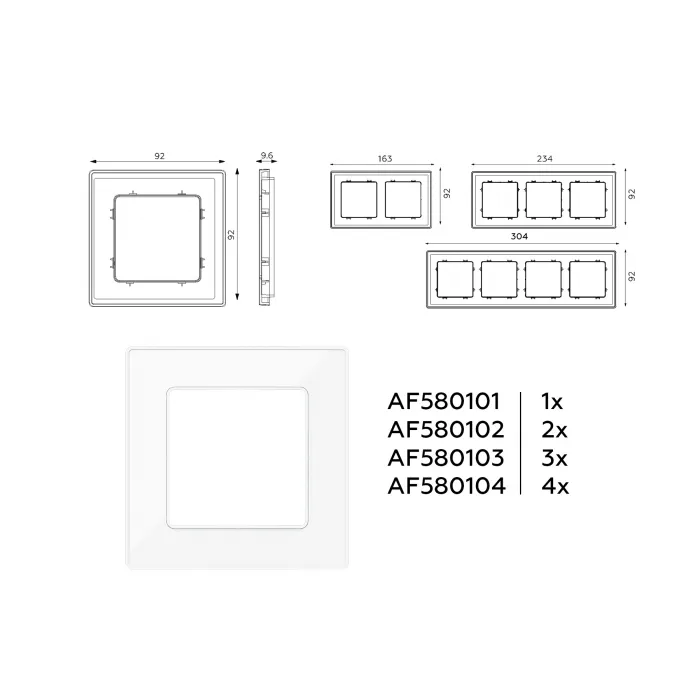 Рамка ALFA Arctic (Белый Стекло органическое) 2-ая AF580102 от ImperiumLoft