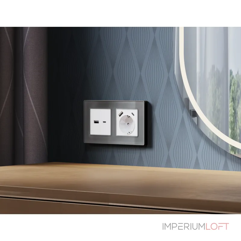 Рамка ALFA Arctic (Антрацит серый Стекло органическое) 2-ая AF580652 от ImperiumLoft Рамка ALFA Arctic (Антрацит серый Стекло органическое) 2-ая AF580652 от ImperiumLoft