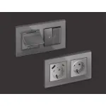 Рамка ALFA Arctic (Антрацит серый Стекло органическое) 2-ая AF580652 от ImperiumLoft