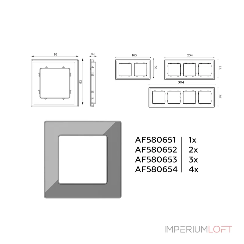 Рамка ALFA Arctic (Антрацит серый Стекло органическое) 2-ая AF580652 от ImperiumLoft Рамка ALFA Arctic (Антрацит серый Стекло органическое) 2-ая AF580652 от ImperiumLoft