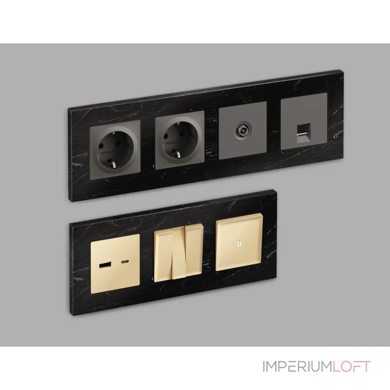 Рамка ALFA Grand (Черный мрамор) 4-ая AF930704 от ImperiumLoft Рамка ALFA Grand (Черный мрамор) 4-ая AF930704 от ImperiumLoft