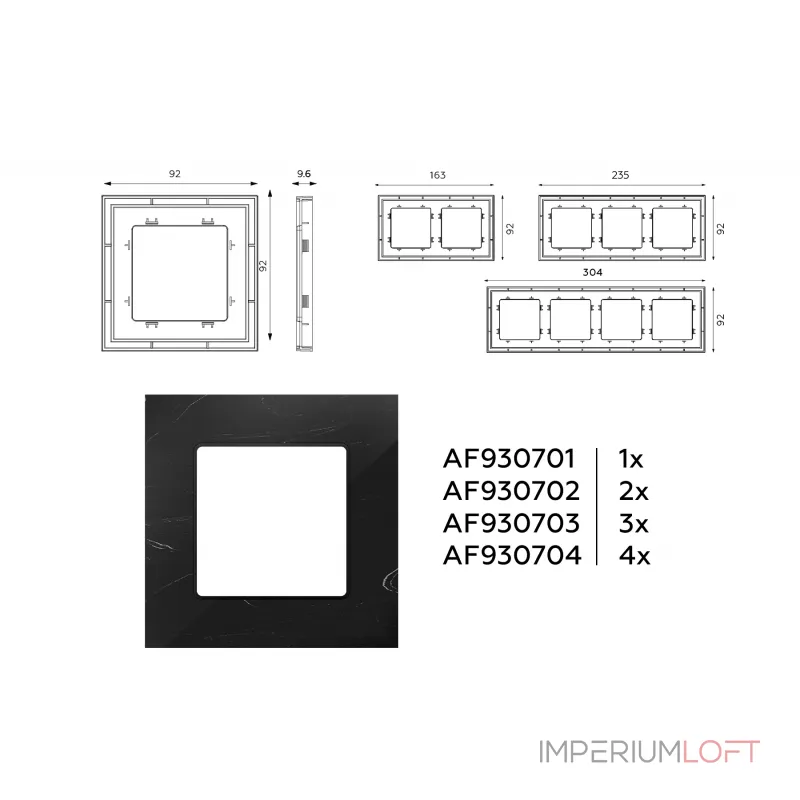 Рамка ALFA Grand (Черный мрамор) 4-ая AF930704 от ImperiumLoft Рамка ALFA Grand (Черный мрамор) 4-ая AF930704 от ImperiumLoft