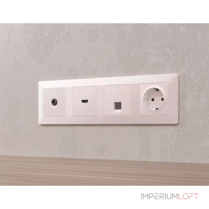 Лицевая панель для компьютерной/телефонной розетки RJ-45/RJ-11 Ambrella Volt ALFA AP2120