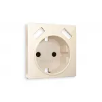 Лицевая панель ALFA (Бежевый глянец) для электрической розетки с заземлением со шторками 2USB A+A QUANT AP3090 от ImperiumLoft