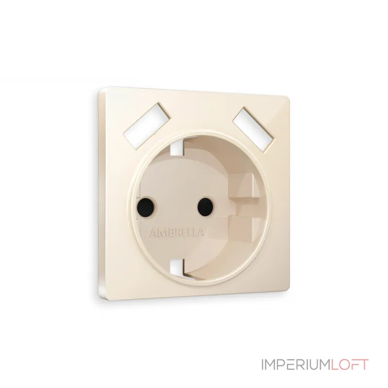 Лицевая панель ALFA (Бежевый глянец) для электрической розетки с заземлением со шторками 2USB A+A QUANT AP3090 от ImperiumLoft Лицевая панель ALFA (Бежевый глянец) для электрической розетки с заземлением со шторками 2USB A+A QUANT AP3090 от ImperiumLoft