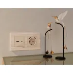 Лицевая панель ALFA (Бежевый глянец) для электрической розетки с заземлением со шторками 2USB A+A QUANT AP3090 от ImperiumLoft