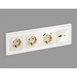 Лицевая панель для розетки 2USB тип A+C Ambrella Volt ALFA AP3110