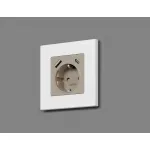 Лицевая панель для электрической розетки с/з со шторками 2USB A+C Ambrella Volt ALFA AP3700