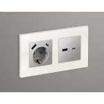 Лицевая панель для розетки 2USB тип A+C Ambrella Volt ALFA AP5110