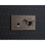 Лицевая панель для электрической розетки с заземлением со шторками и крышкой IP44 Ambrella Volt ALFA AP6380