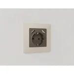 Лицевая панель для электрической розетки с заземлением со шторками 2USB A+A Ambrella Volt ALFA AP6390