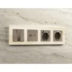 Лицевая панель для электрической розетки с заземлением со шторками 2USB A+C Ambrella Volt ALFA AP6400