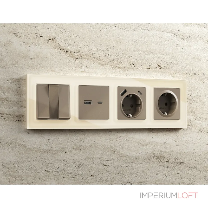 Лицевая панель для розетки 2USB тип A+C Ambrella Volt ALFA AP6410 Лицевая панель для розетки 2USB тип A+C Ambrella Volt ALFA AP6410
